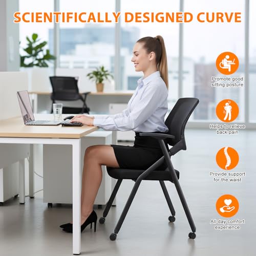 Folding Office Chair with Ergonomic Mesh Back