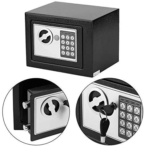 TBLOTYD Black 4.6L Security Safe Cash Box, 17X23X17Cm, for Home Business Office Hotel Money Document Jewelry Passport