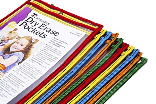 Charles Leonard, Dry Erase Pocket Class Pack, 30 Sets of: Pockets, Cloths and Markers, Pocket Style, Bullet Tip, Black (29190)