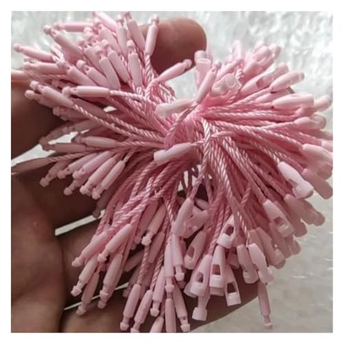 DWLANMLHYA Tagging Gun for Clothing, 1000PCS Polyester Cords Snap Lock Pin Loop Tie Strings for Garment Label Office Filing and Craft Project(Pink)