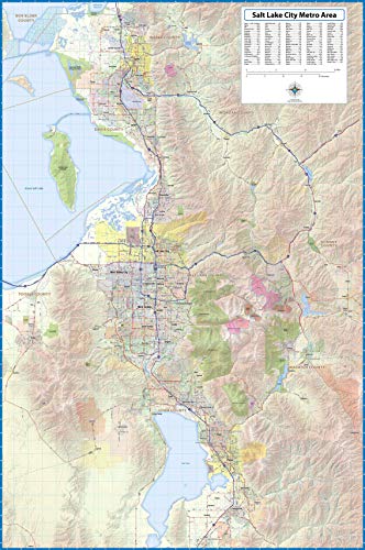 Greater Salt Lake City Laminated Wall Map (36” Wide by 54” high)