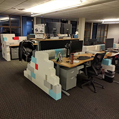EverBlock 12’ x 8’ x 3.5’ 6 Space Cubicle Kit | Modular Building Blocks | Wall System Display | Room Divider & Partition | Easy to Connect & Reuse | Indoor & Outdoor Use | Translucent
