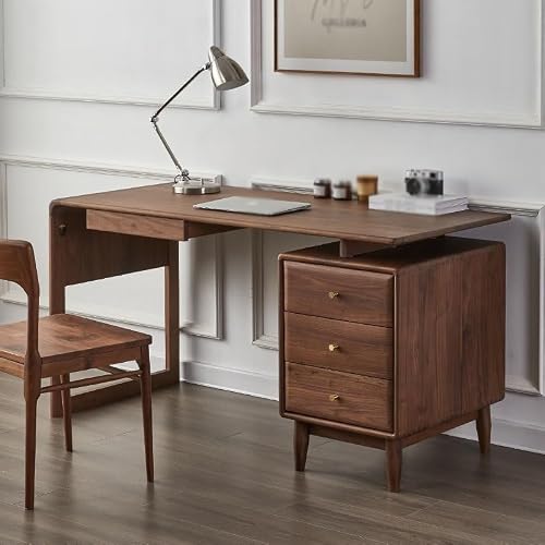 XIXSERTHIA Computer Desk Modern Study Desk Office Desk Living Room Solid Wood Desk Negotiation Table Home Bedroom Furniture Office Desk Computer Table Office Desks(120 * 60 * 75cm)