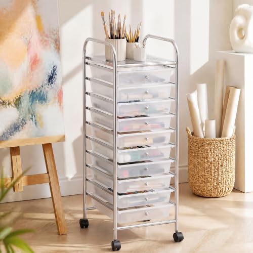 LDAILY Rolling Cart with Drawers, Classroom Storage for Teacher, School