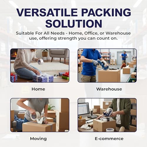 Clear Packing Tape 2 MIL Thick - 48 Heavy-Duty Wrapping Tape - 110-Yard Length, 5280 Total Yards 2.88-Inch Wide Strong Adhesive Rolls for Moving, Office Packaging, Storage Organization & Warehouse