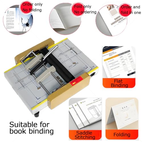 iumLeap Paper Folder Machine, A3/A4/A5 Booklet Maker with Stapler Stitcher, Folds Up to 14 Sheets for Offices, Printing Shops & Publishing
