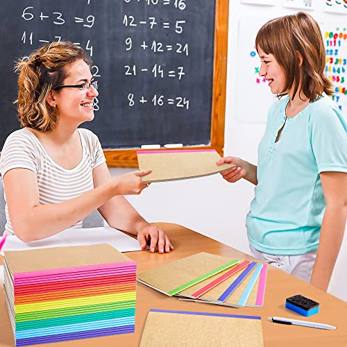 feela 80 Pack Composition Notebooks Bulk, Kraft Cover Lined Blank College Ruled Composition Travel Journals with Rainbow Spines For Women Students Business, 60 Pages, 8.3”x 5.5”, A5, 8 Colors