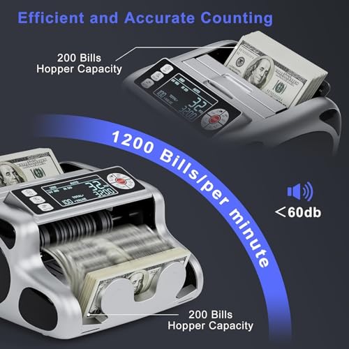 Portable Counterfeit Banknote Detector LCD Display Fast Counting