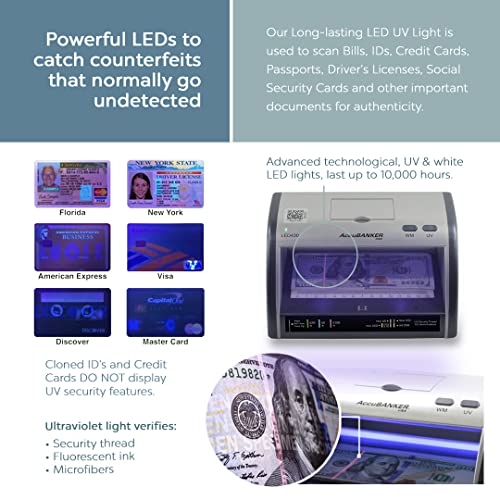 AccuBANKER LED430 Cash and Card Counterfeit Detector, 6 Point