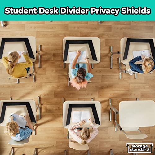 22-Pack Desk Dividers for Students - Durable & Waterproof Plastic Study Carrel Divider, Classroom Folders Teacher Supplies, Easy-to-Clean Plastic Privacy Shield Folder Boards for Student Desks, Black