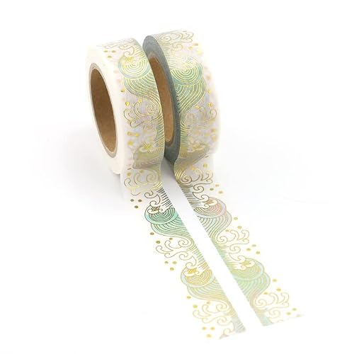 VIAENKFG Masking Washi Tape Decorative Gold Adhesive Decora DIY Scrapbooking Sticker Label