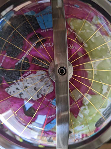 Limited Edition! Unique Art Since 1996 Pink Pearl Swirl Table Top Gemstone World Globe with Silver Zinc Alloy Stand (220MM/9 INCHES 4 LEG/PINK PEARL)