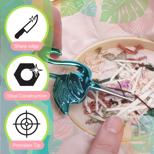JubileeYarn Flamingo Embroidery Scissors - Mint - 30 Scissors
