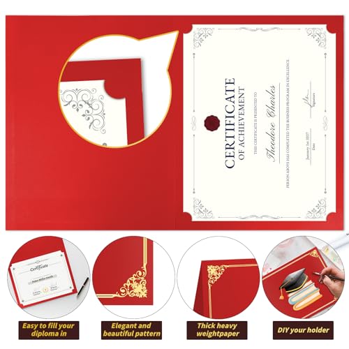 150 PCS Burgundy Diploma Covers 8.5x11 Certificate Holders Bulk Document