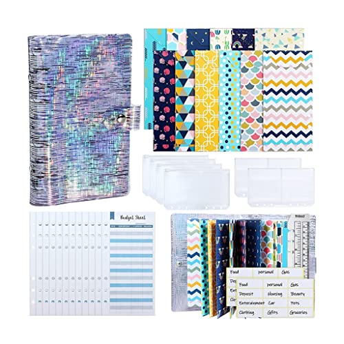 Budget Binder Cash Envelope Planner System, with Money Envelopes,Expense Sheets, PVC Storage Bags, Labels, Ruler