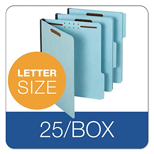 Pendaflex 61542 Earthwise by Pendaflex Heavy-Duty Pressboard Folders, 1/3 Cut, LTR, Blue, 25/BX