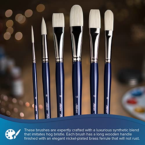 Silver Brush Limited Bristlon Bright Oil and Acrylic Paintbrush, Size 12