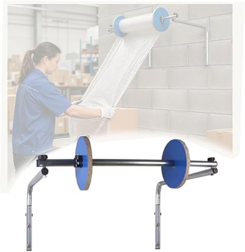 MiBoce Bubble Foam Wrap Roll Dispenser, Wall Mount Bubble Cushioning Holder, Galvanized Steel, Positioning Clip Fixation, Easy to Install, for Packing Moving Shipping Protection Factory Express