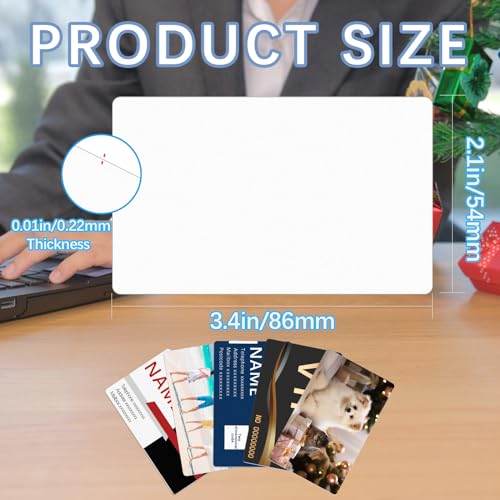 300 Pcs Sublimation Business Card Blanks Metal Bulk Aluminum Double Sides Name Cards Sublimation Blanks Products Heat Press Transfer Desk White sublimation business cards blank 3.4 x 2.1 x 0.01 Inch