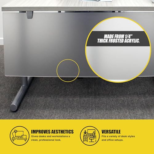 OBEX Table Mounted Modesty Panel Acrylic Desk Privacy Panel & Barrier for Office Cubicle, 24" x 60", Frosted
