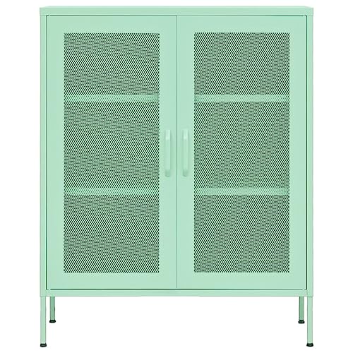 JHQHSM Storage Cabinet Mesh Doors Adjustable Shelves for Books, Magazines, documents Mint 31.5"x13.8"x40" Steel