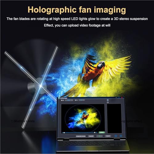 56cm Naked Eye 3D HD Fan Holographic Projector 678 LED Remote Advertising Display Support Picture Video GIF Logo WiFi Connection