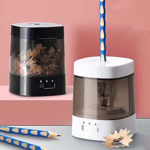 XJPWZER Electric Automatic Pencil Sharpener 3 Adjustable Modes for Different Stationery Home Office School Supplies(D)