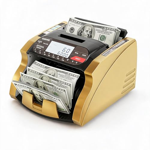 Multi-Function Currency Counter - Money Counter Machine, with LCD Display, Value Count, Auto/Manual, Add & Batch Modes, Cash & Bill Counter, for Shops Supermarkets Office