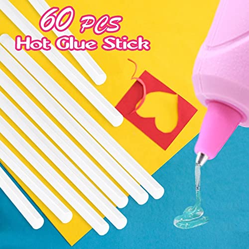 ZTBH Hot Melt Glue Sticks 60 PCS Silicone Hot Melt Glue Sticks, Transparent Hot Melt Adhesive Sticks, for Glue Gun Craft Tool Melt Glue Stick (Diameter : 7mm, Length : 150mm)