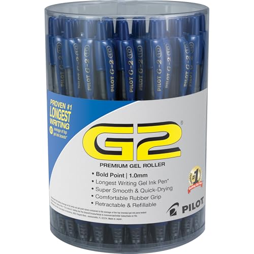 PILOT G2 Premium Gel Pens, Blue Pens, Fine Point 0.7 mm, Tub of 48