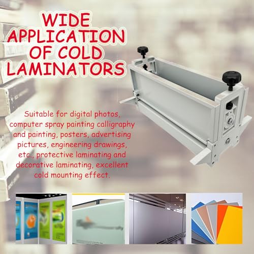 Banfluxion 30" Cold Laminator Machine All Metal Desktop Laminator with Hand Crank Pressure, Foldable Work Table & Adjustable Roller Portable Cold Roll Laminating for Posters/Photos/Artworks