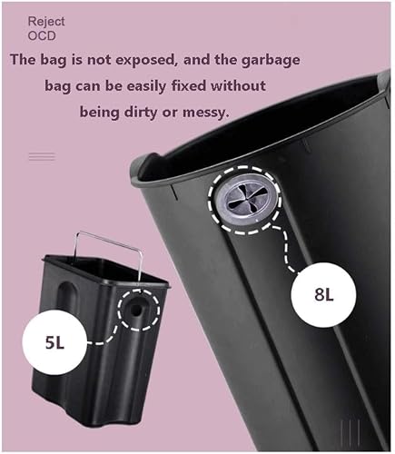 NOLLAM Bote Fog Purple Trash Can w/Lid Stainless Steel Foot-Operated Waste Paper Basket Blocking Smell Indoor Garbage Can for Hotel/Home/Bedroom/Kitchen Kitchen Office
