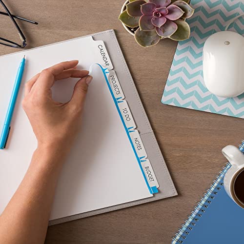 Avery 11421 Print & Apply Clear Label Dividers w/White Tabs, Copiers, 5-Tab, Letter, 5 Sets