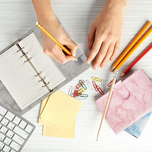 MJNHBGX Notebook A6 Pu Leather Notebook Binder Marble Refillable Binder Cover 6 Ring Loose Leaf Budget Planner Binder Cover with Magnetic Buckle Notebook A5，Marbled Blue