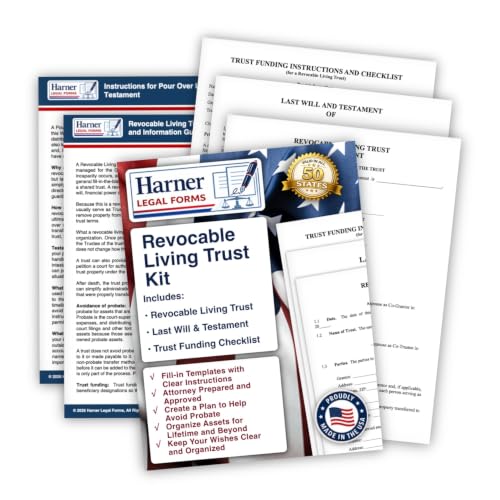 Revocable Living Trust Kit – Revocable Living Trust + Pour-Over Will + Trust Funding Checklist – Attorney-Drafted Templates with Instructions
