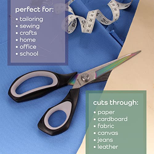 JubileeYarn Forged Titanium Fabric Shears Double Pack - 8.5" & 9.5" White w/Red - 10 Units