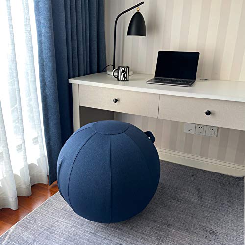 YOGIVO Sitting Ball Chair, Yoga Ball Chair Exercise Ball Chair for Home Office Desk, Stability Ball for Fitness & Pilates, Ergonomic Balance Ball Seat with Cover and Pump