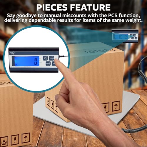 Smart Weigh Digital Shipping Scale, 440 lb x 1 oz, Stainless Steel Build