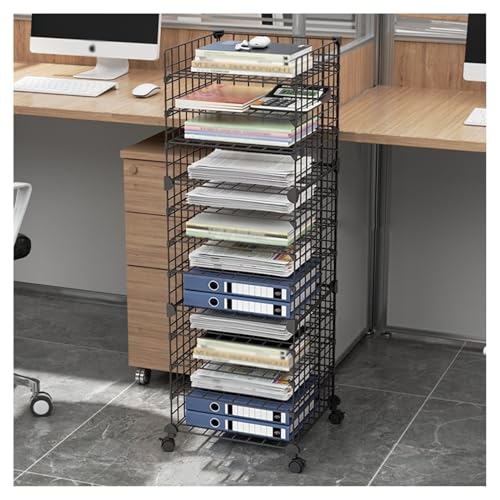 Paper Organizer, 8/12/16-layer Sorting Organizer,Paper Sorter, Paper Storage Cabinet for Home, Classroom, Office, School（Black,White）(Black,12tier)