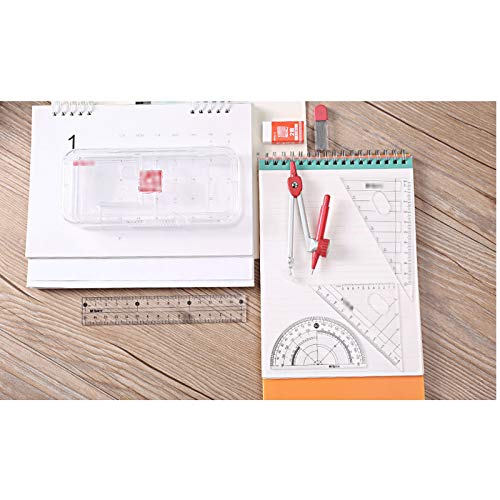 Muteiki Math Geometry Kit Combination Plotter Set,7 Pieces in Sets for Students Drawing Tools & Drafting Kits Geometry Class Set for Students