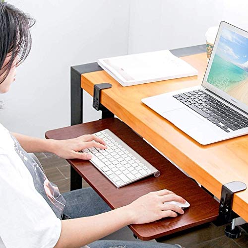 AUGUSE Keyboard Tray Drawer, Keyboard Platform Tray Keyboard Computer Mouse Pad Desk Keyboard Bracket Mouse Support Frame Track Drawer Desktop Extension Board