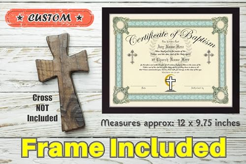 Baptism Certificate - Custom with Any Name - Frame Included