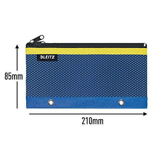 Leitz 2 Pocket Pencil Case Wallet with Eyelets, Blue, Urban Chic Range, 60130032