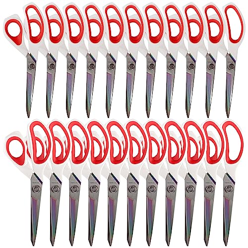 JubileeYarn Forged Titanium Fabric Shears Double Pack - 8.5" & 9.5" White w/Red - 10 Units