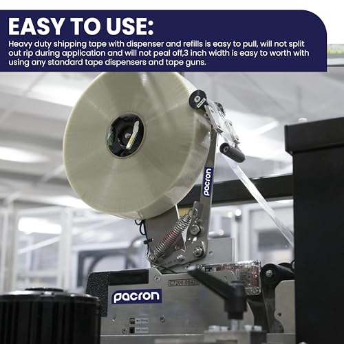 Machine Length Packing Tape | 1.88" x 1000 Yards, 6 Rolls, 2 Mil | Heavy-Duty Clear Packaging Tape for Shipping, Box Sealing & Industrial Packing | Strong Adhesion & Tear-Resistant Design