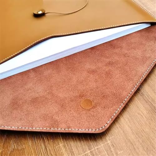 PU leather document pouch, Leather Document Holder Envelope File Folder Organizer PU Multicolor(Green)
