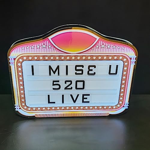 Cinema Light Box LED Letter Bottle Presenter Letters/Numbers Board Customized Your Message for Home Decor,Wedding,Birthday Parties,B