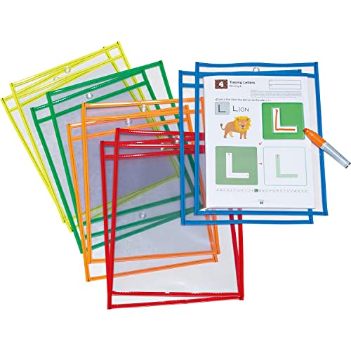 Creativity Street Pacon PACAC9869 Dry-Erase Pocket 10-Inch Wx13-1/2-Inch H 10/ST Assorted