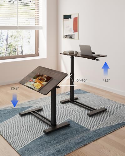 FLEXISPOT H7 PRO 90° Tiltable Mobile Overbed Table with Pneumatic Lift,32''