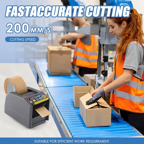 Ostreemaner Tape Dispenser Adhesive Electric，Precise Digital Control of Cutting Length，Cycle Cutting and Storage Memory Functions，for Packaging Office Warehouse Use